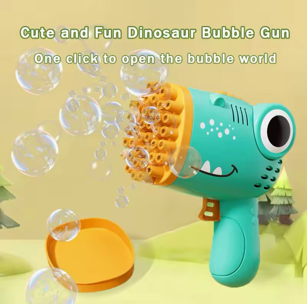 40 Hole Dinosaur Bubble Machine, Electric Bubble toy Machine, (soapy water not included)