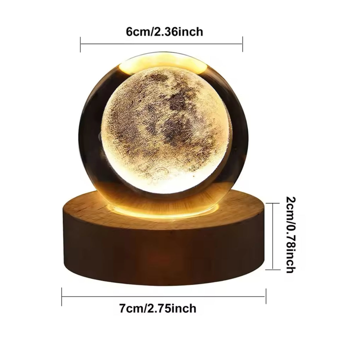 Unique 3D Crystal Lamp, Astronomy, Moon, Planets, etc.